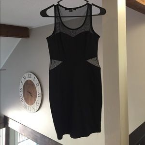 Mesh cut out little black dress